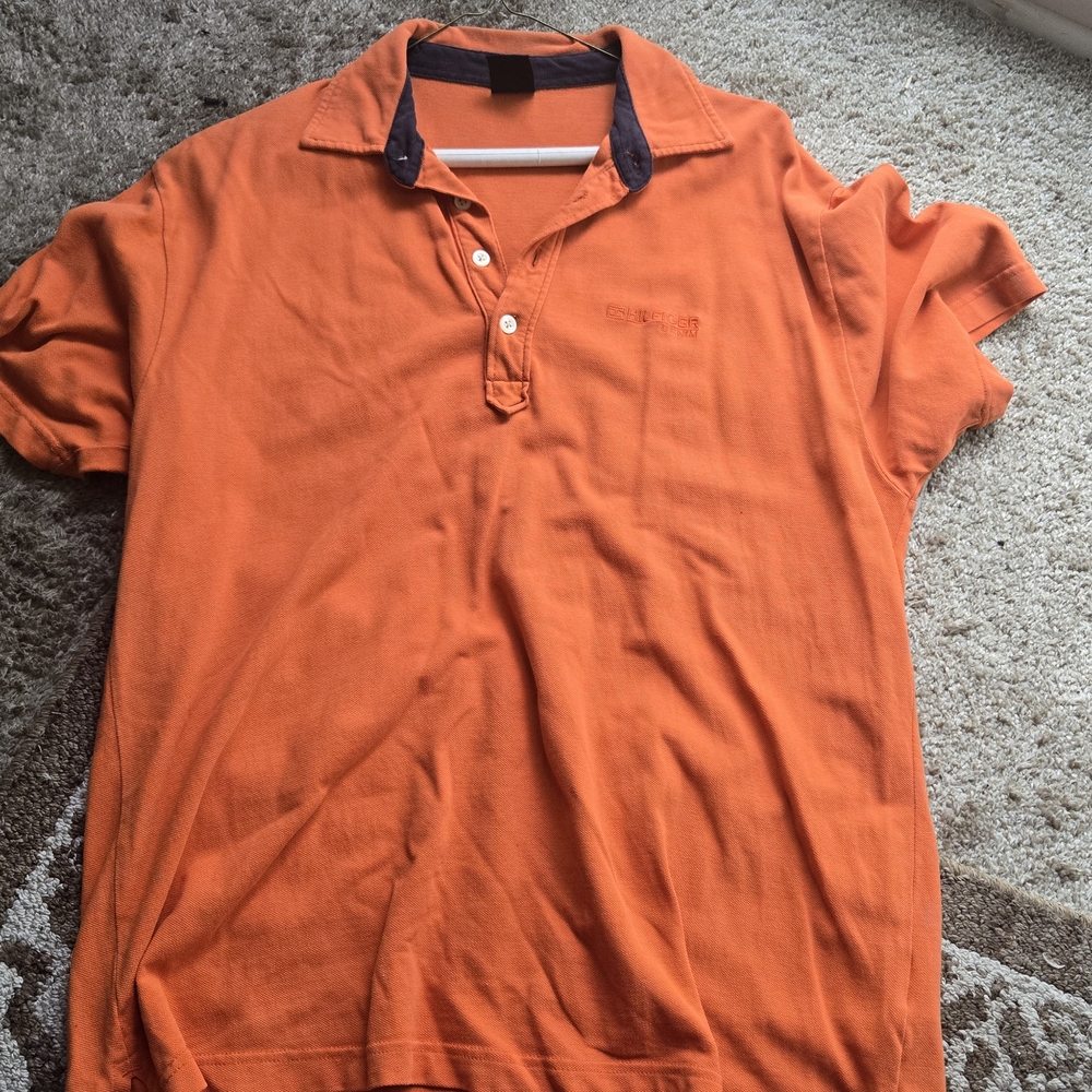 Tommy Hilfiger Orange Polo Shirt Classic Design